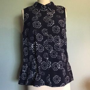 Cabi White Firework Print with Navy Backround